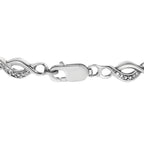 .925 Sterling Silver Prong Set Diamond Accent Curved Spiral Link Bracelet (I-J Color, I3 Clarity) - 7.25"