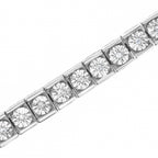 .925 Sterling Silver Miracle Set Diamond Accent Classic Tennis Bracelet (I-J Color, I2-I3 Clarity) - 7.25"
