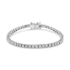 14K White Gold 3.0 Cttw Miracle Set Round-Cut Lab Grown Diamond Illusion 7" Tennis Bracelet (F-G Color, VS2-SI1 Clarity)