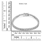 14K White Gold 3.0 Cttw Miracle Set Round-Cut Lab Grown Diamond Illusion 7" Tennis Bracelet (F-G Color, VS2-SI1 Clarity)