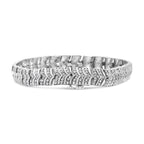 .925 Sterling Silver 3.00 Cttw Diamond Chevron Link Bracelet (I2-I3 Clarity, I-J Color) - Size 7.25"