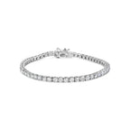 10K White Gold 6.00 Cttw Classic Natural Diamond Tennis Bracelet