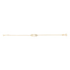 10K Yellow Gold 1/10 Cttw Diamond Paperclip Charm Adjustable Link Bracelet  (I-J Color, I1-I2 Clarity) - 7.25 Inch