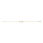 10K Yellow Gold 1/10 Cttw Diamond Paperclip Charm Adjustable Link Bracelet  (I-J Color, I1-I2 Clarity) - 7.25 Inch