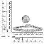 14K White Gold 1.00 Cttw Lab Grown Diamond Round Miracle Plate and "S" Link Tennis Bracelet (F-G Color, VS2-SI1 Clarity) Size 7"