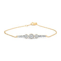 10K Yellow Gold Plated .925 Sterling Silver 1.0 Cttw Lab Grown Diamond Bezel Set Bracelet