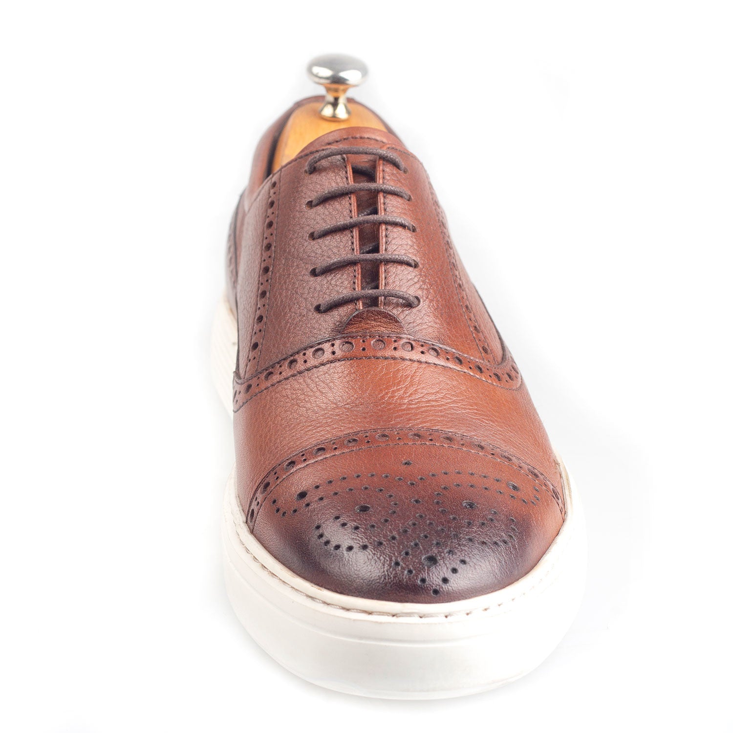 Brogue Leather Sneakers // Brown