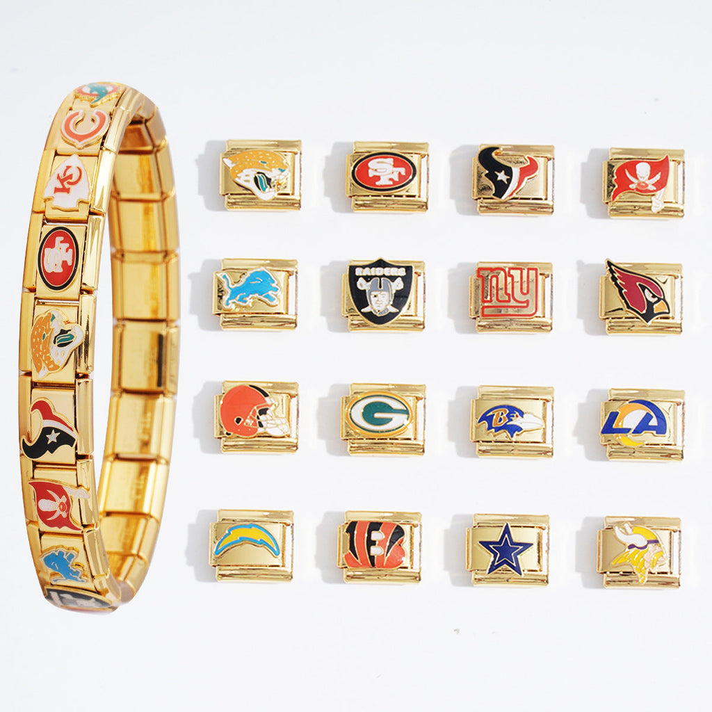 Football Team Logo Italian Charm Bracelet – Custom Gifts for Fans