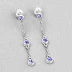 0.60 Carat Genuine Tanzanite .925 Sterling Silver Earrings