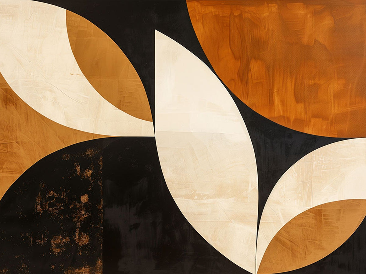 Geometric Abstract Wall Art Canvas Print, Mid Century Modern Wall Art