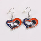 Football Team Logo Heart Earrings –  Game Day Accessories & Gift for Sports Fan