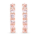 1.08 Carat Genuine Morganite .925 Sterling Silver Earrings
