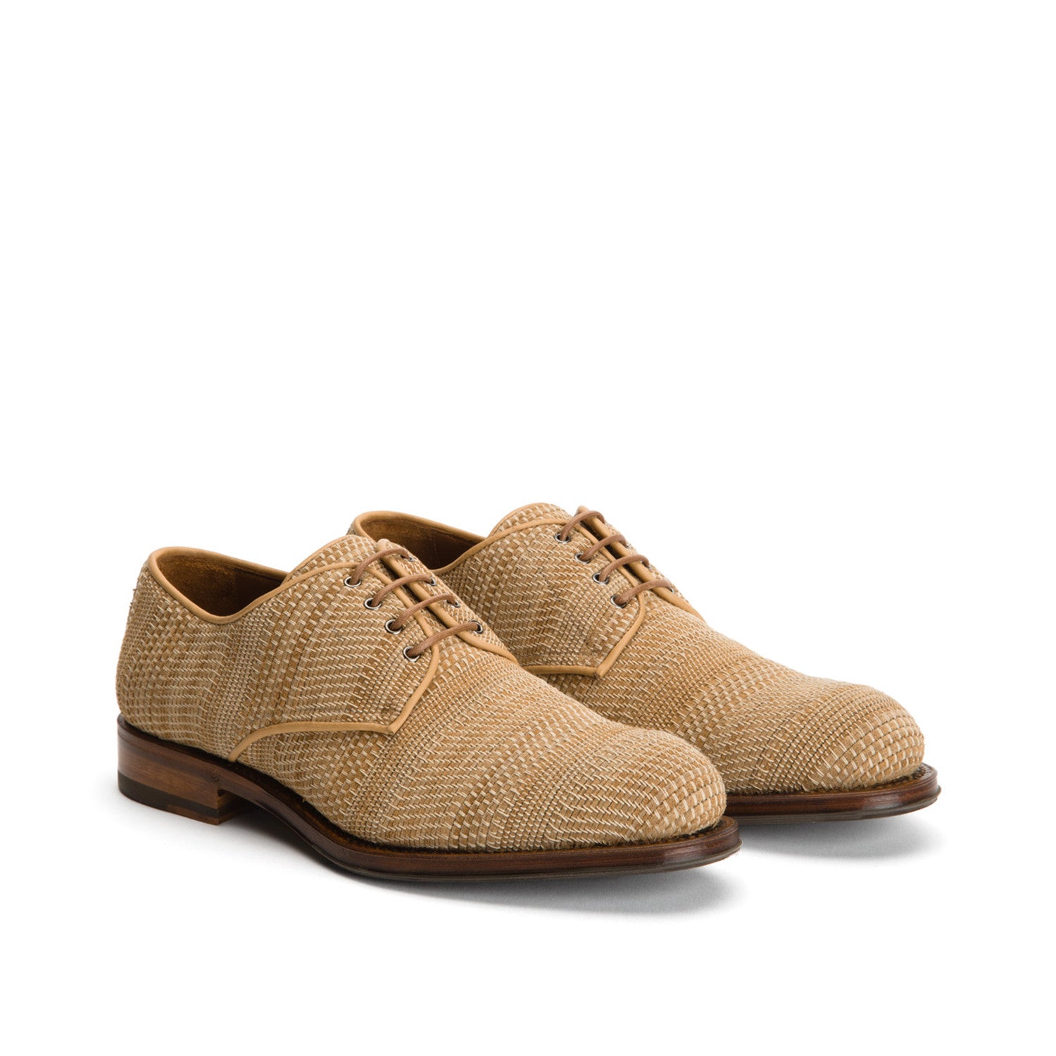 Vance Woven Leather Derby // Dark Tan
