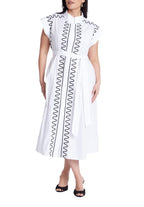 ELOQUII Women's Plus Size Embroidered Midi Dress - 18, Bright White