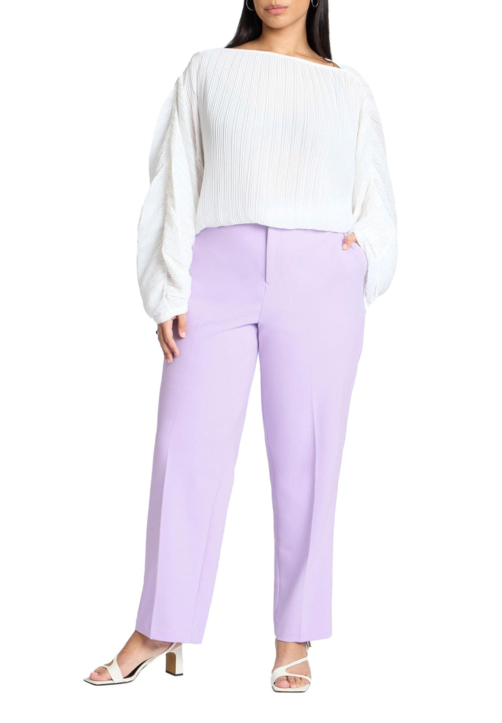 ELOQUII Women's Plus Size The 365 Straight Leg Pant - 22, Lavender