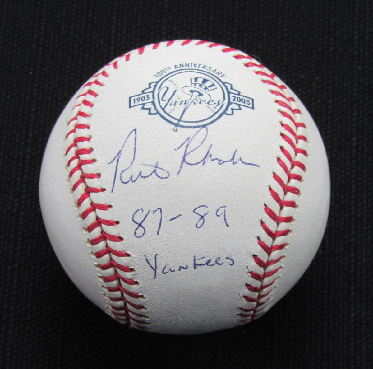 Rick Rhoden Signed/Auto Yankees 100th OML Baseball JSA Inscr  186921