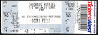 2007 NL Wild Card Tiebreaker Full Ticket Rockies 9 v Padres 8 10/1/2007 187525