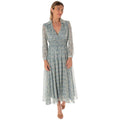 Women's Bright Green Smocked Waist Collared Midi Dress - Size 12