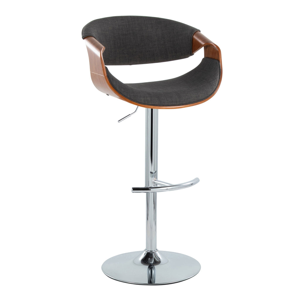 Curvo - Mid Century Modern Adjustable Barstool With Swivel (Set of 2) (2)