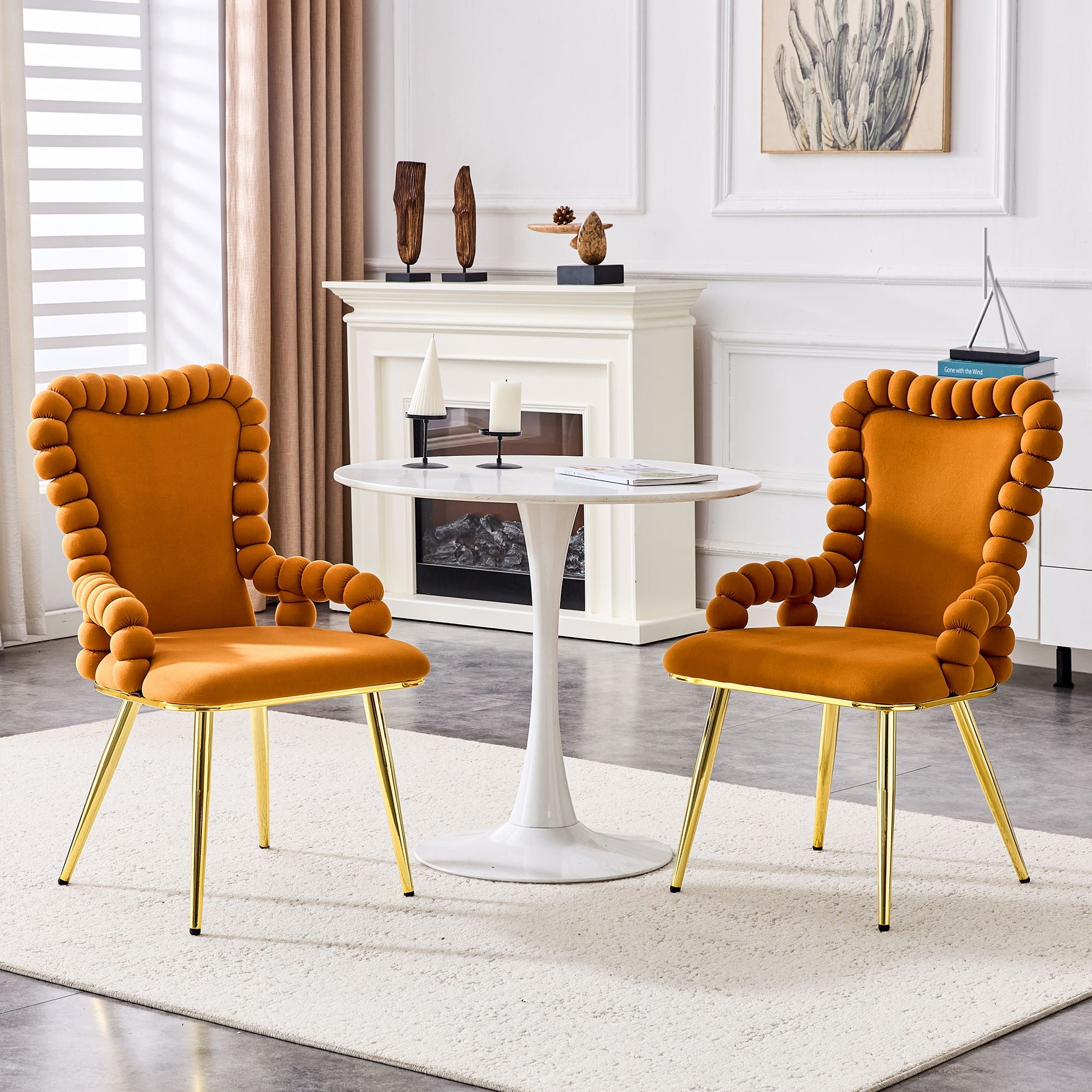 Puffy Bubble, Ball Chain Chair With Armrests (Set of 2)