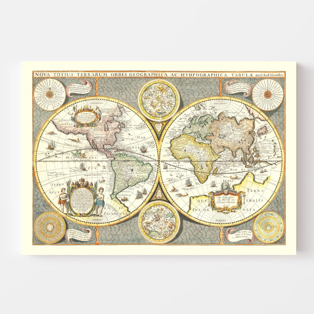 Vintage World Map 1642