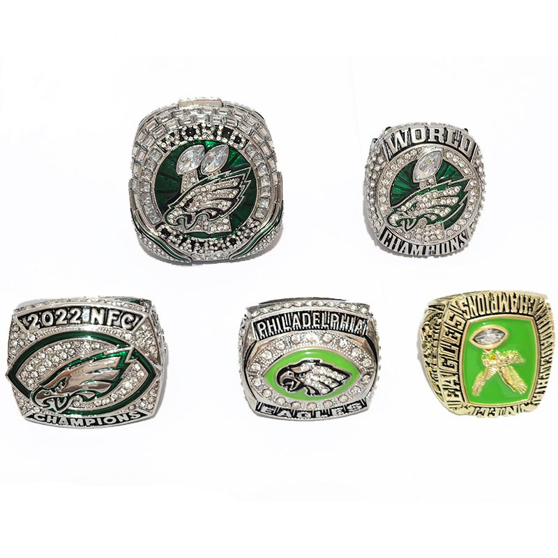 Philadelphia Eagles Championship Ring Set – 5pcs Super Bowl Replica Collectible Set