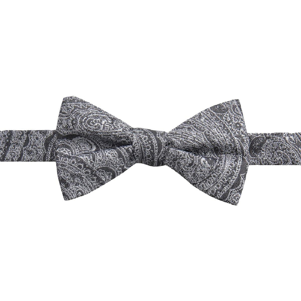 Ryan Seacrest Distinction Mens Atwood Paisley Formal Bow Tie Gray O/S