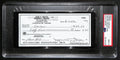 Johnny Unitas Signed 6/1/02 Check PSA/DNA MINT 9 188662