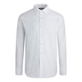 Bugatchi Men's Long Sleeve Point Collar Shaped Woven, White