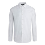 Bugatchi Men's Long Sleeve Point Collar Shaped Woven, White