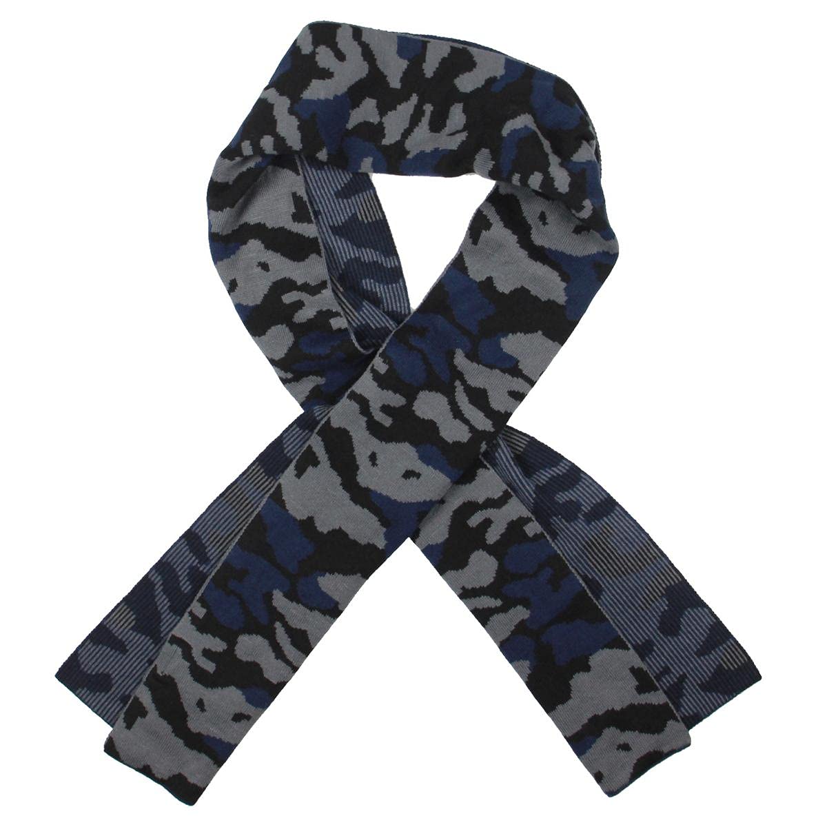 Steve Madden Mens Camo Winter Scarf Navy OS