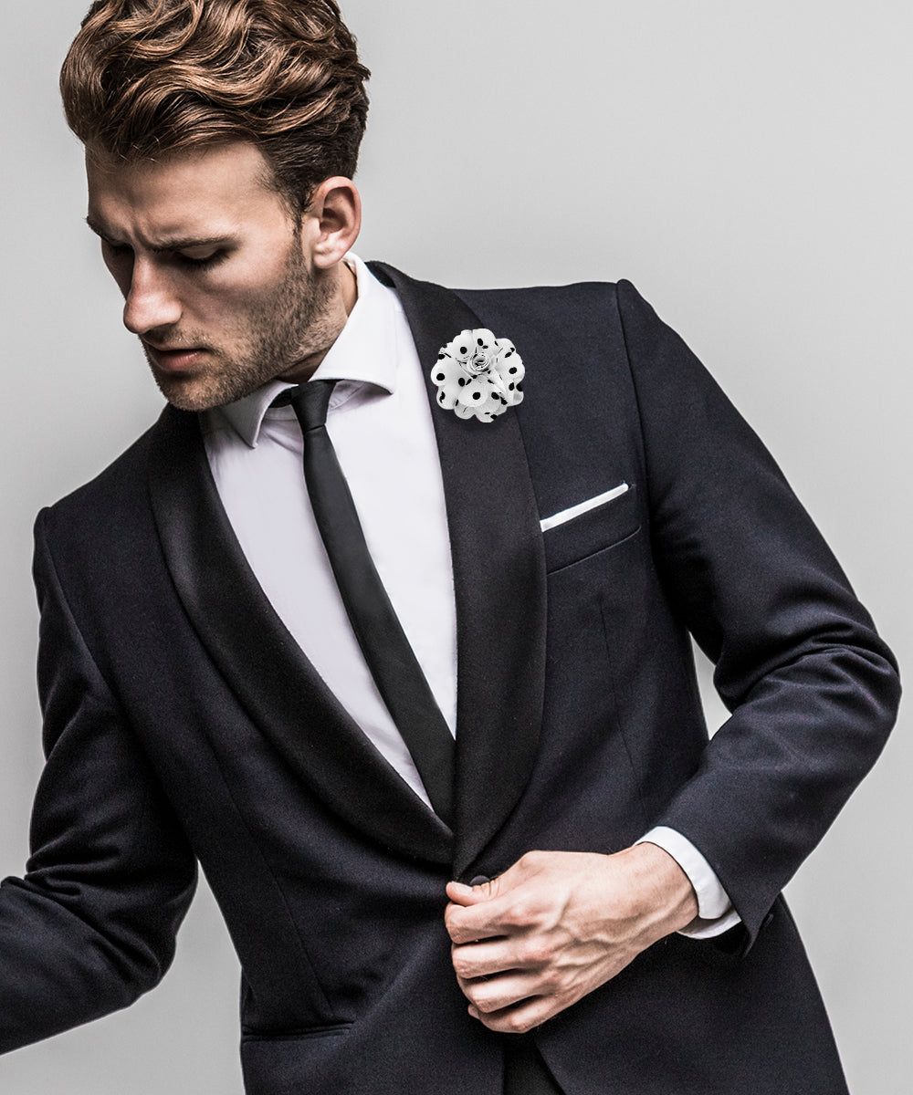 Polka Dot Flower Lapel Pin