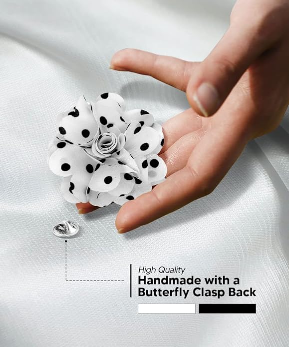 Polka Dot Flower Lapel Pin