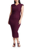 ELOQUII Women's Plus Size Cross Front Rib Midi Sweater Dress - 22/24, Merlot