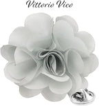 Vittorio Vico Unisex Satin Solid Flower Lapel Pin