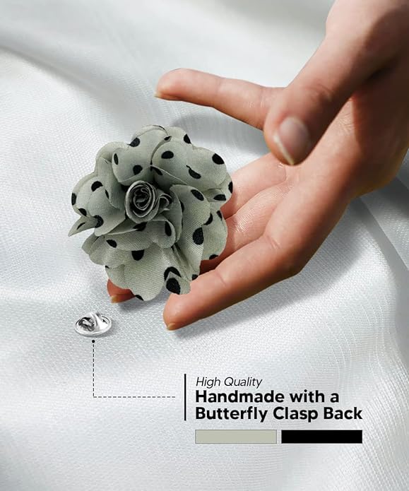 Polka Dot Flower Lapel Pin
