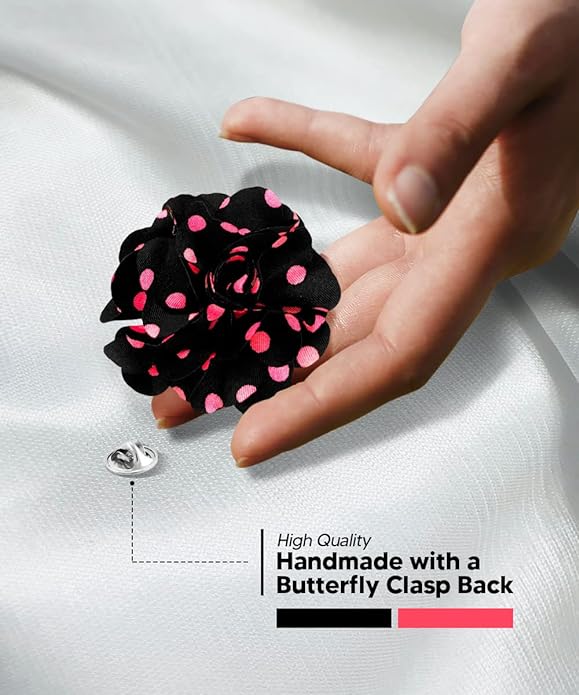 Polka Dot Flower Lapel Pin