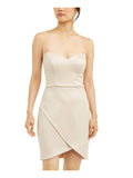 City Studio Womens Juniors V Neck Strapless Cocktail and Party Dress Gold 13