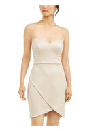 City Studio Womens Juniors V Neck Strapless Cocktail and Party Dress Gold 13