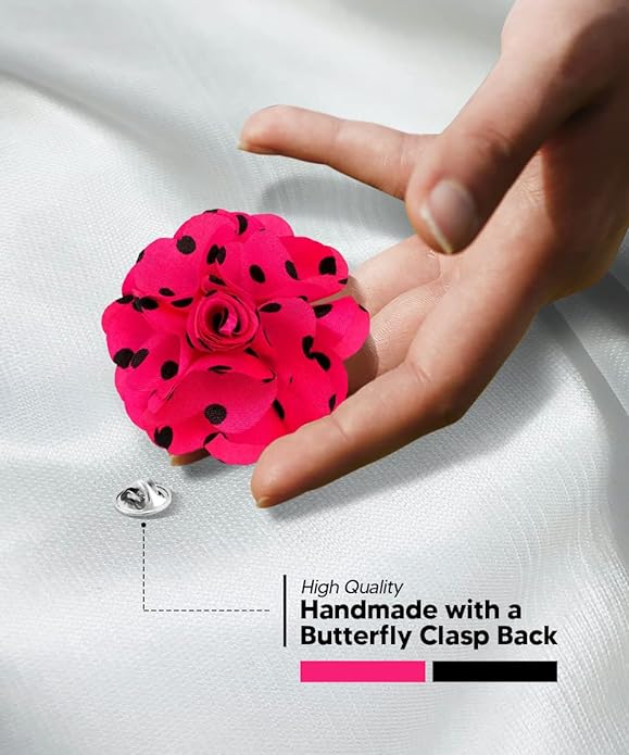 Polka Dot Flower Lapel Pin