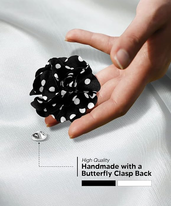 Polka Dot Flower Lapel Pin