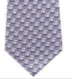 Michael Kors Mens Gray Geometric Silk Classic Neck Tie