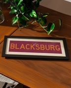 Framed Blacksburg Maroon Bus Scroll