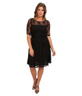 Kiyonna Women's Plus Size Luna Lace Dress, Black Noir 4X
