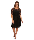 Kiyonna Women's Plus Size Luna Lace Dress, Black Noir 4X