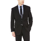 Haggar J.M Men's Big & Tall Sharkskin Premium Classic-Fit Stretch Suit Separate Black