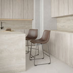 Safi Counterstool in Faux Leather Set of 2 // Coffee Brown