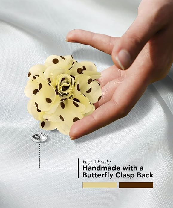 Polka Dot Flower Lapel Pin