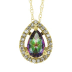 Treated Topaz Diamond Fashion Pendants 14KT Yellow Gold
