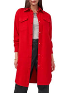 Vince Camuto Women's Cotton Blend Shirt Jacket Red Size Medium